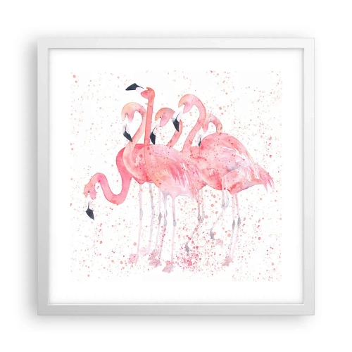 Poster in white frmae - Pink Power - 40x40 cm