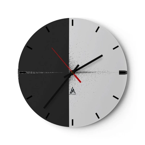 Wall clock - Clock on glass - Straight to the Point - 40x40 cm