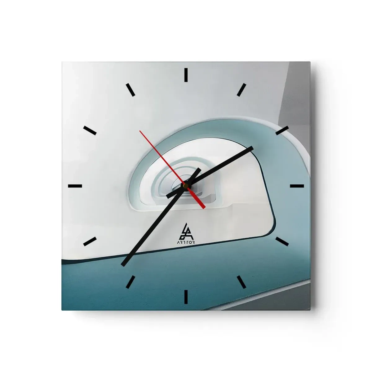 Wall clock - Clock on glass - To the Bottom of Blue - 30x30 cm