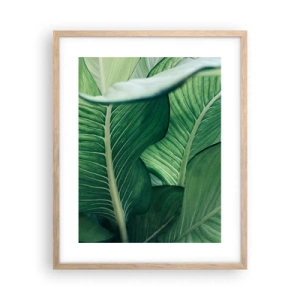 Poster in light oak frame - Life in Intense Green Colour - 40x50 cm
