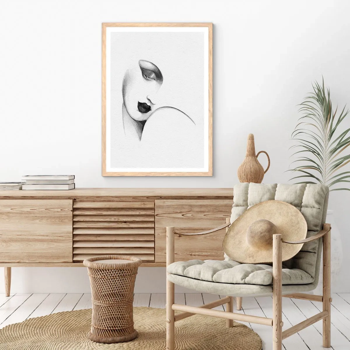 Poster in light oak frame - Lempicka Style - 50x70 cm