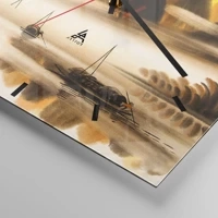 Clock face with lines