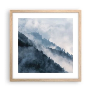 Poster in light oak frame - Mysticism of the Mountains - 40x40 cm