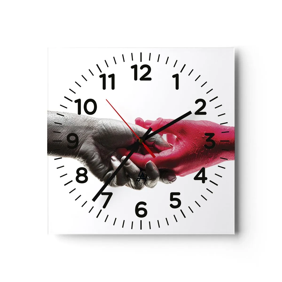 Wall clock - Clock on glass - Together, although Different - 40x40 cm