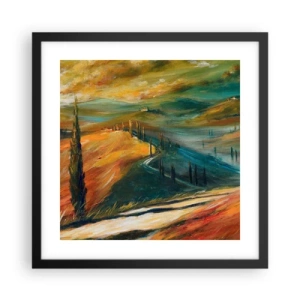 Poster in black frame - Tuscan Landscape - 40x40 cm