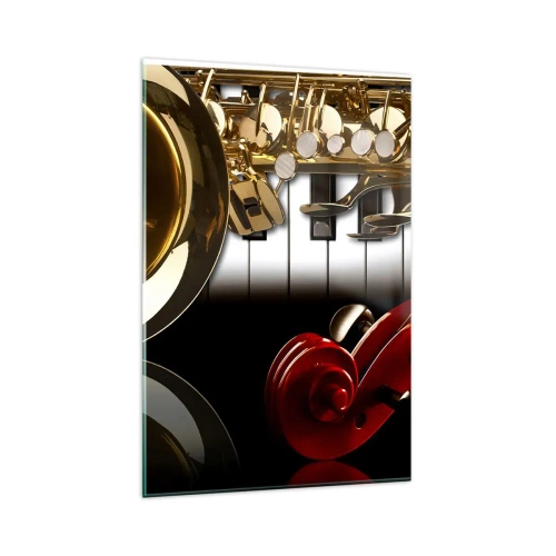 Glass picture - Tin, Wood and Ivory - 80x120 cm