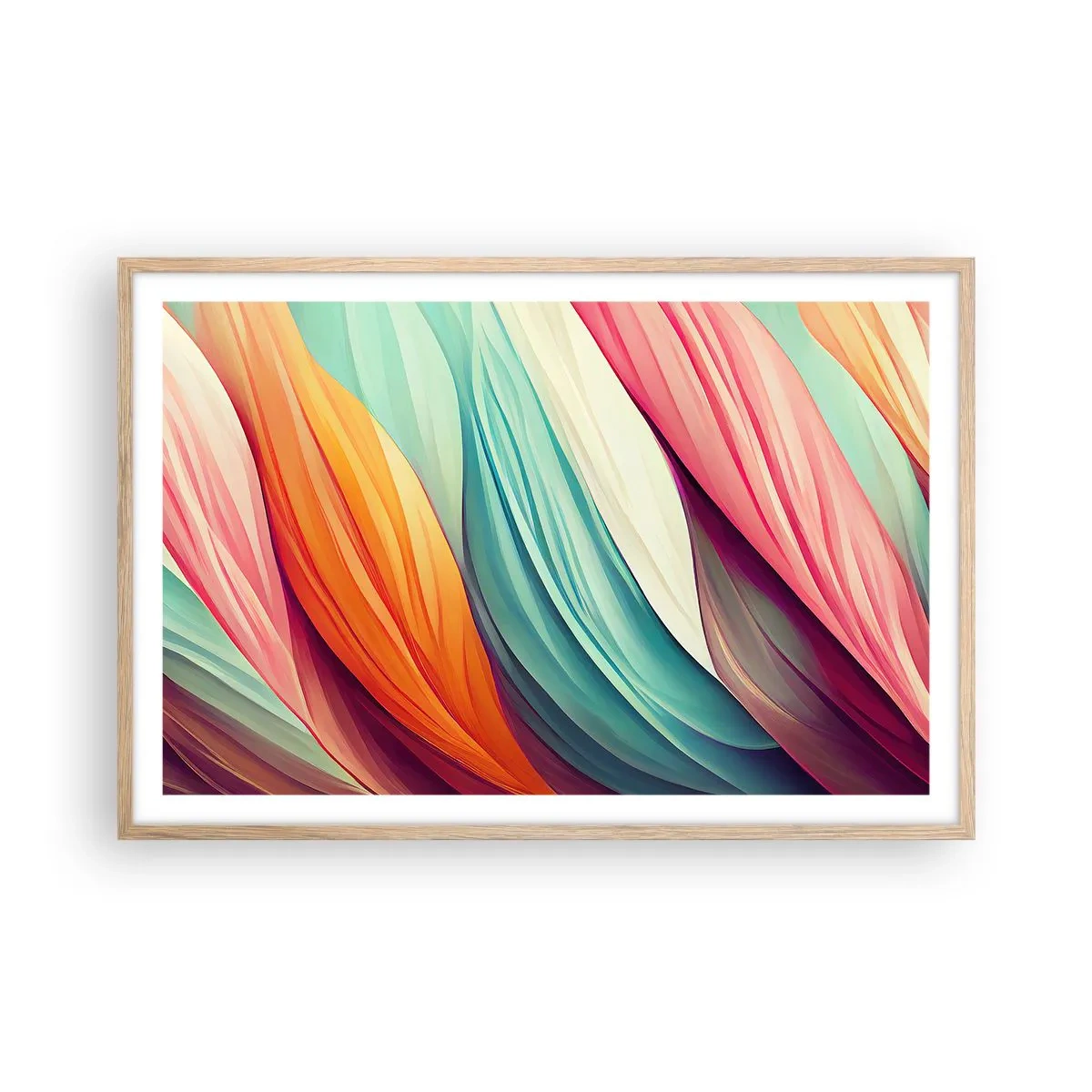 Poster in light oak frame - Rainbow Knot - 91x61 cm