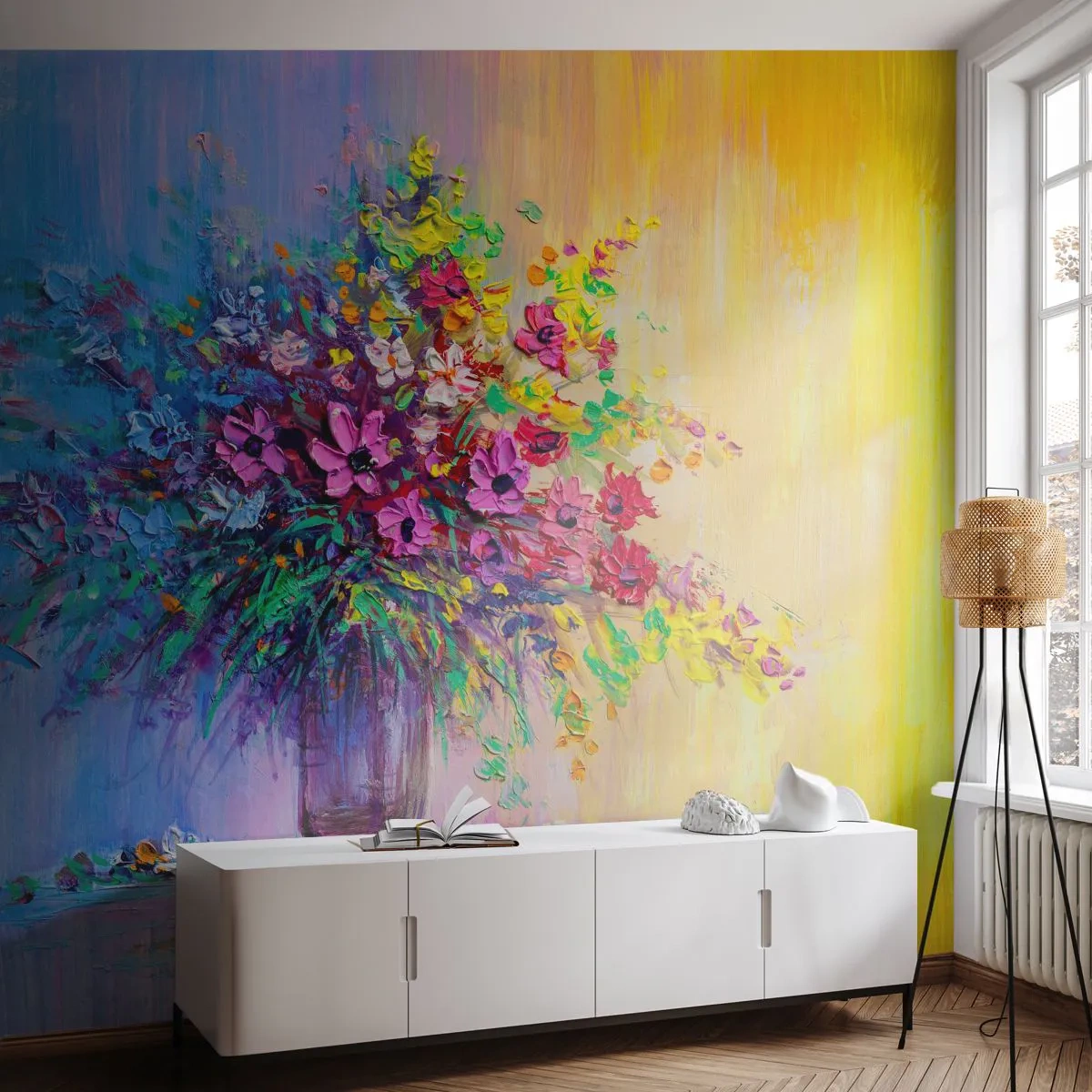 Self-Adhesive Photo Wallpaper Deluxe Sticker - Gift from Summer Meadow - Flowers in a vase, Piece, Bouquet of flowers - 400x280 cm