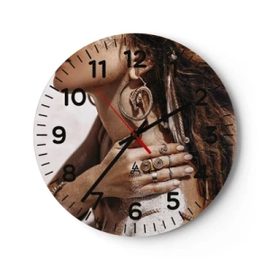 Wall clock - Clock on glass - Queen of a Wild Beach - 40x40 cm
