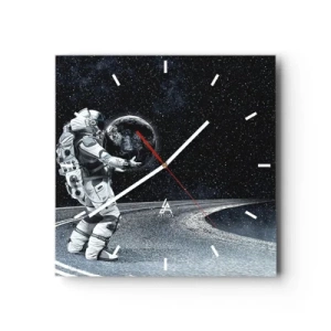 Wall clock - Clock on glass - On the Milky Way - 40x40 cm