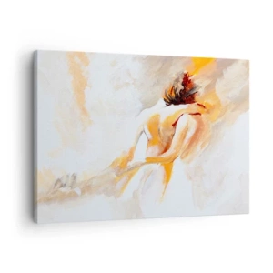 Canvas picture - Abstract scene of a romantic embrace - 70x50cm - Heavenly Embrace - Modern wall decoration for the living room and bedroom ARTTOR