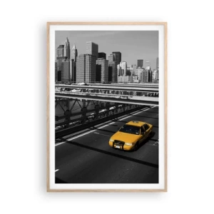 Poster in light oak frame - Colour of a Big City - 70x100 cm