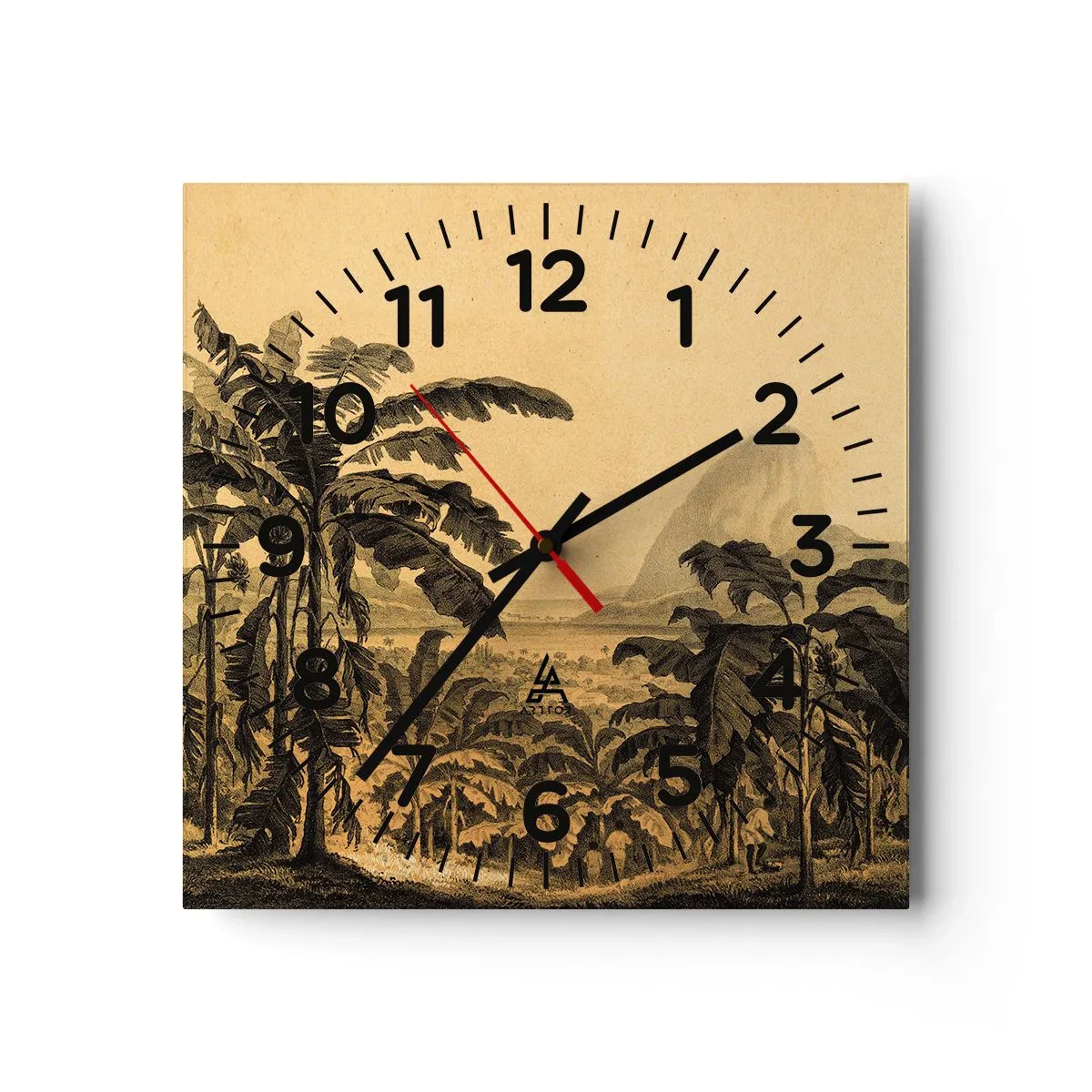 Wall clock - Clock on glass - In Colonial Character - 40x40 cm