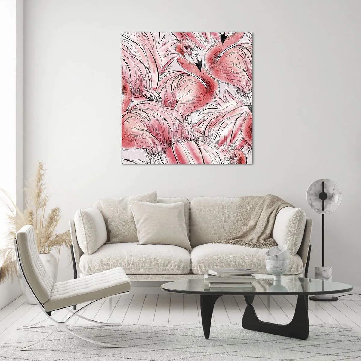 Glass picture - Bird Corps de Ballet - 60x60 cm