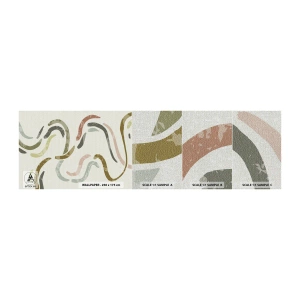 Photo Wallpaper Sample Premium Canvas - Cheerful Dance of Abstraction - Pastel, Minimalistic, Bright - 100x30 cm