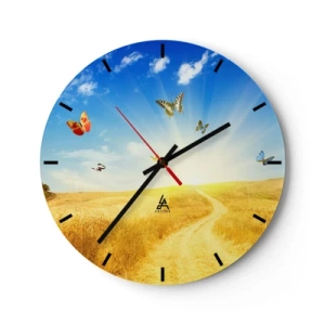 Wall clock - Clock on glass - How Can You Not Love the Summer? - 40x40 cm