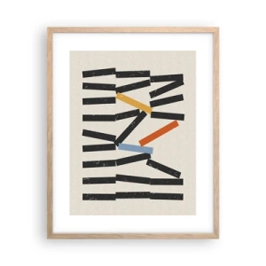 Poster in light oak frame - Domino - Composition - 40x50 cm