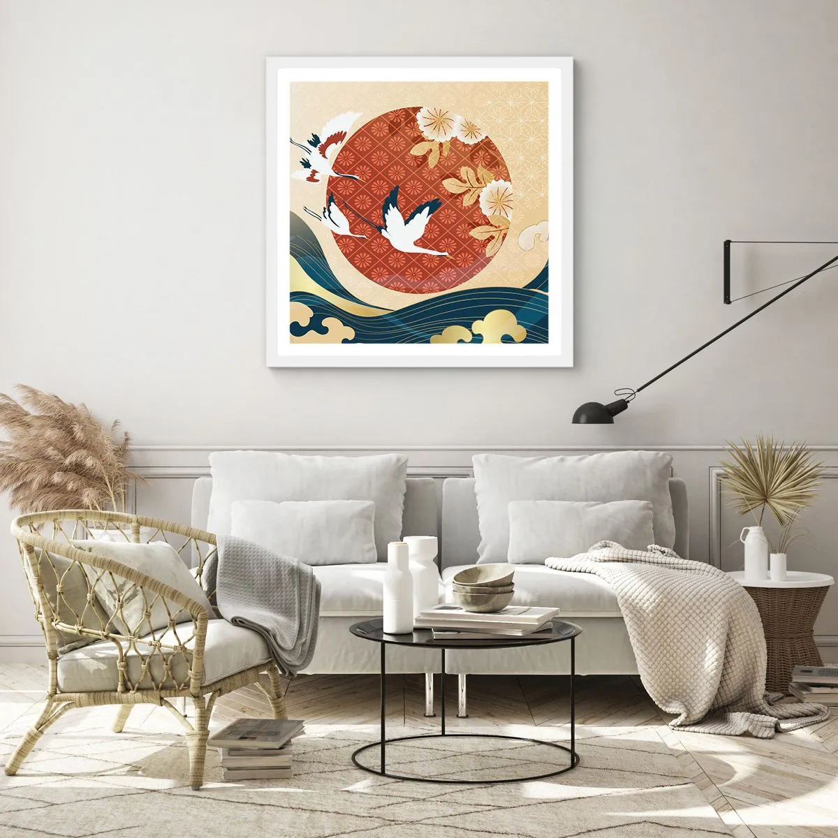 Poster in white frmae - Japanese Tale - 60x60 cm