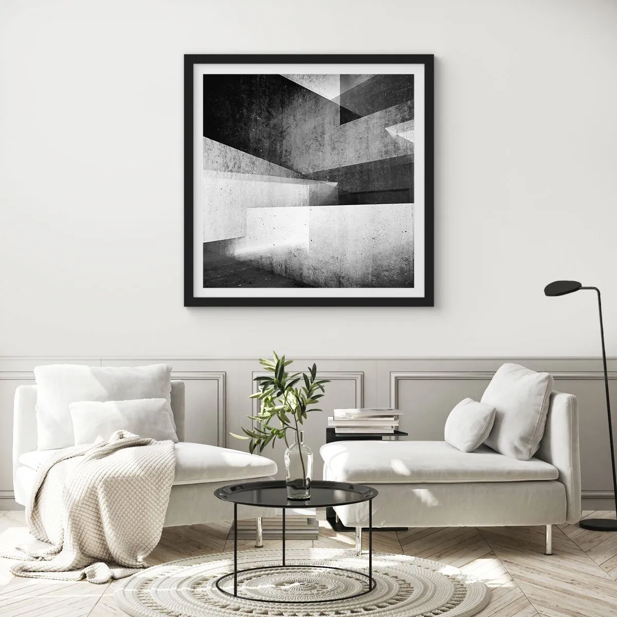 Poster in black frame - Structure of Space - 30x30 cm