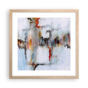 Poster in light oak frame - With a Stick on Water - 40x40 cm