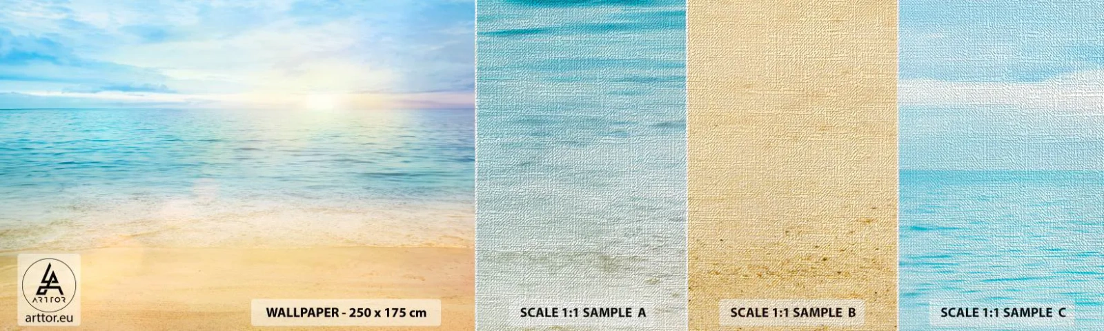 Photo Wallpaper Sample Premium Canvas - The Big Blue - Sea, View, Beach - 100x30 cm