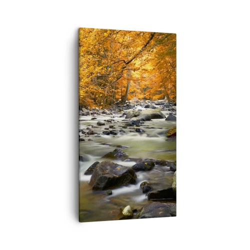 Canvas picture - Brook in a Golden Forest - 45x80 cm