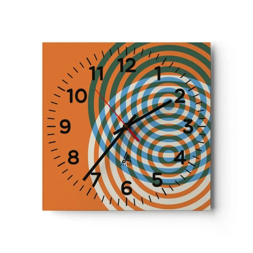 Wall clock - Clock on glass - Abstract Variation on a Circle - 40x40 cm