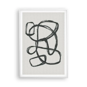 Poster in white frmae - Abstract in Loops - 70x100 cm