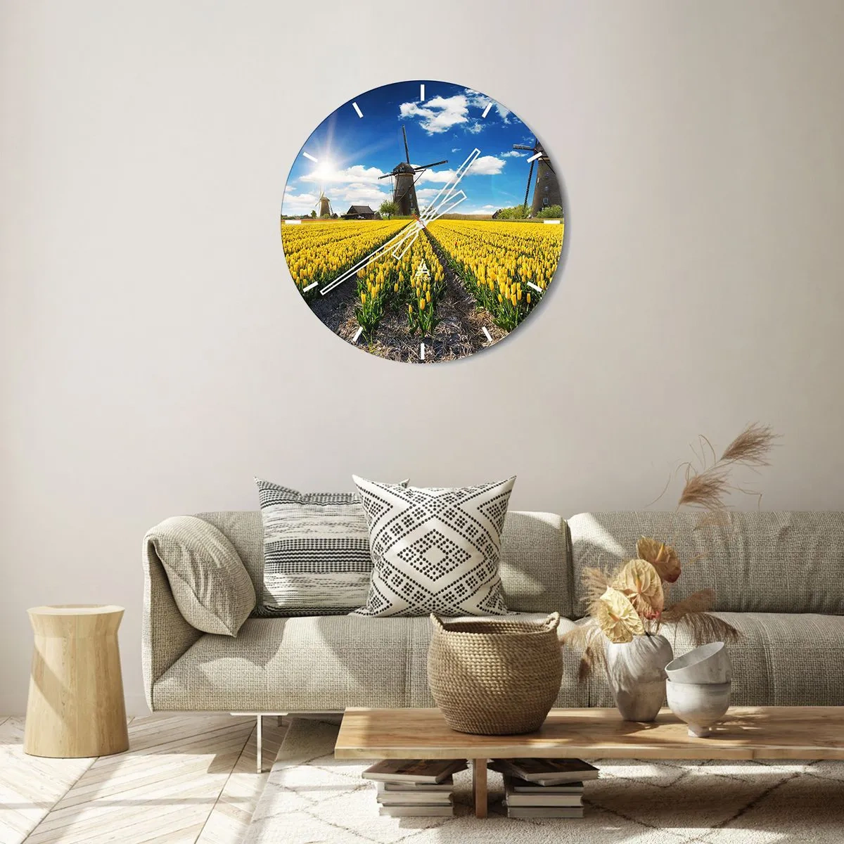 Wall clock - Clock on glass - It Can't Be More Dutch - 30x30 cm