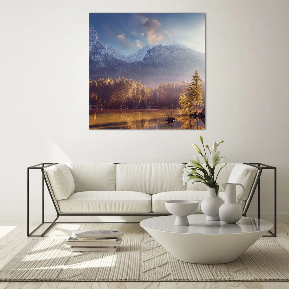 Glass picture - In the Mountains and Valleys - 60x60 cm