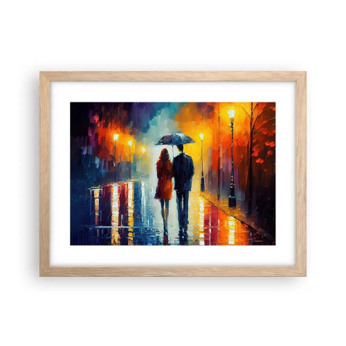 Poster in light oak frame - Together - Colourful Night - 40x30 cm