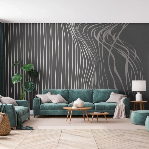Photo Wallpaper Premium Sand - Rhythm and Accent - Abstraction, Piece, Black and white - 150x105 cm