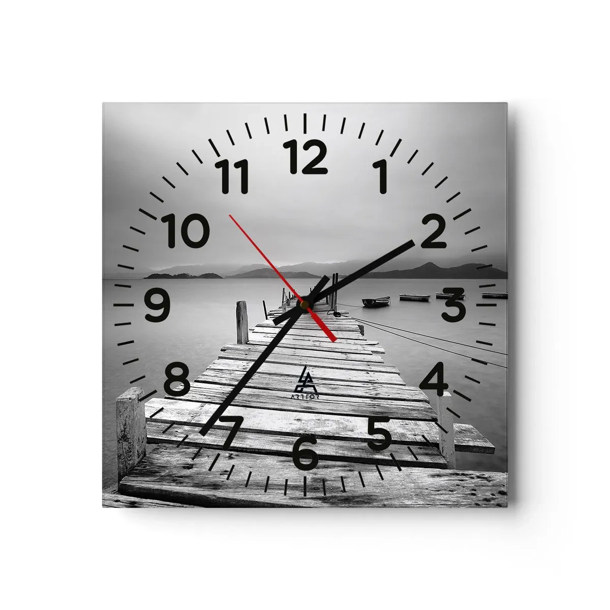 Wall clock - Clock on glass - In a Faraway Land - 30x30 cm