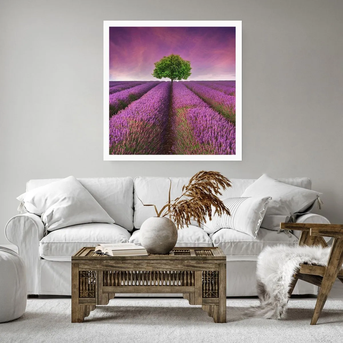Poster - In the Fields of Lavender - 60x60 cm