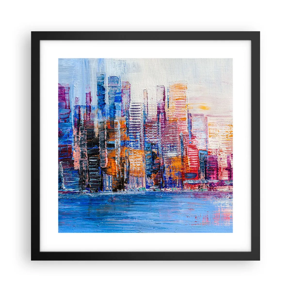 Poster in black frame - Joyful Metropolis - 40x40 cm