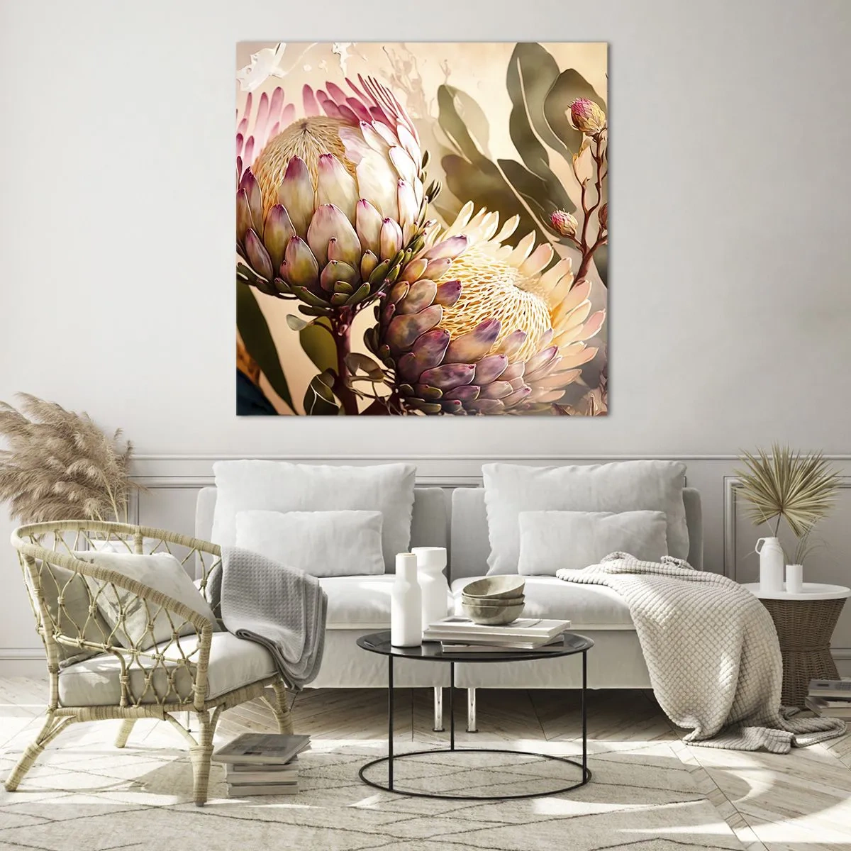 Glass picture - Tender Caress - 70x70 cm