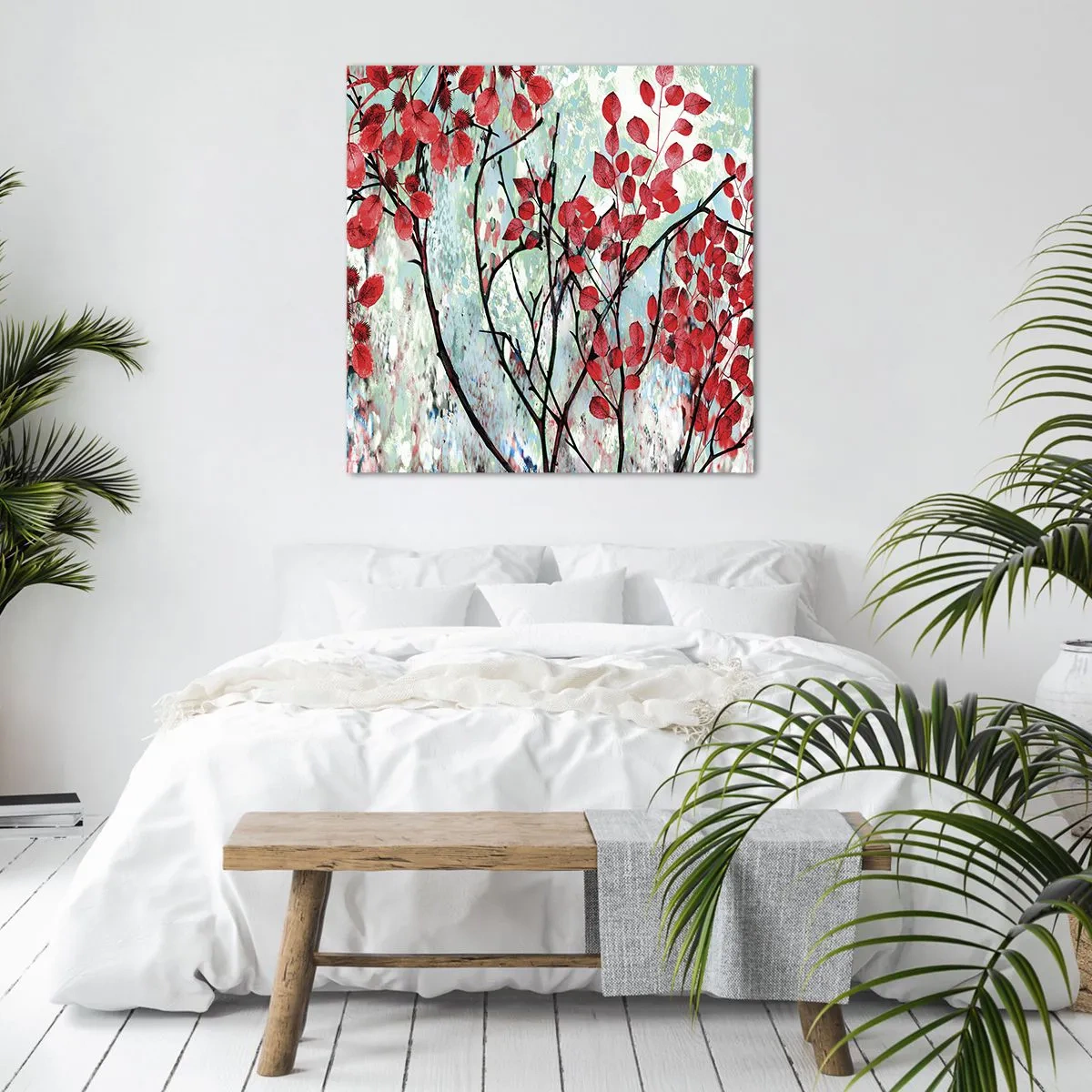 Canvas picture - Tree in Scarlet - 70x70 cm