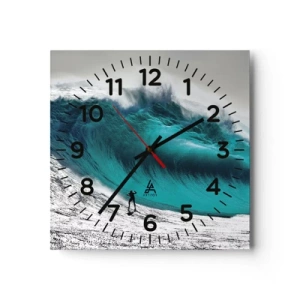 Wall clock - Clock on glass - Challenge Accepted - 40x40 cm