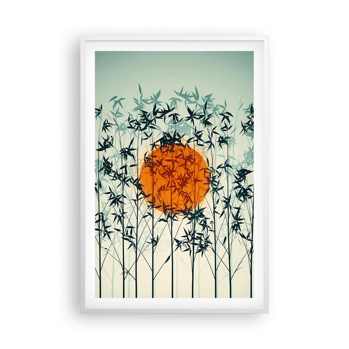 Poster in white frmae - Japanese Sun - 61x91 cm