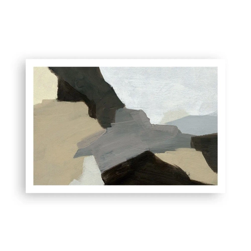 Poster - Abstract: Crossroads of Grey - 91x61 cm