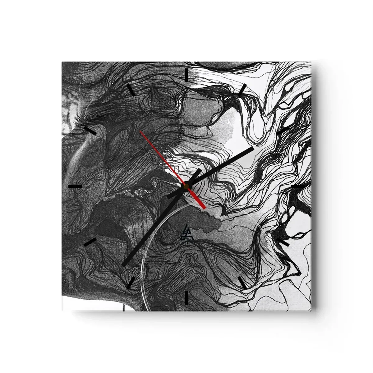 Wall clock - Clock on glass - Wrapped up in Dreams - 40x40 cm