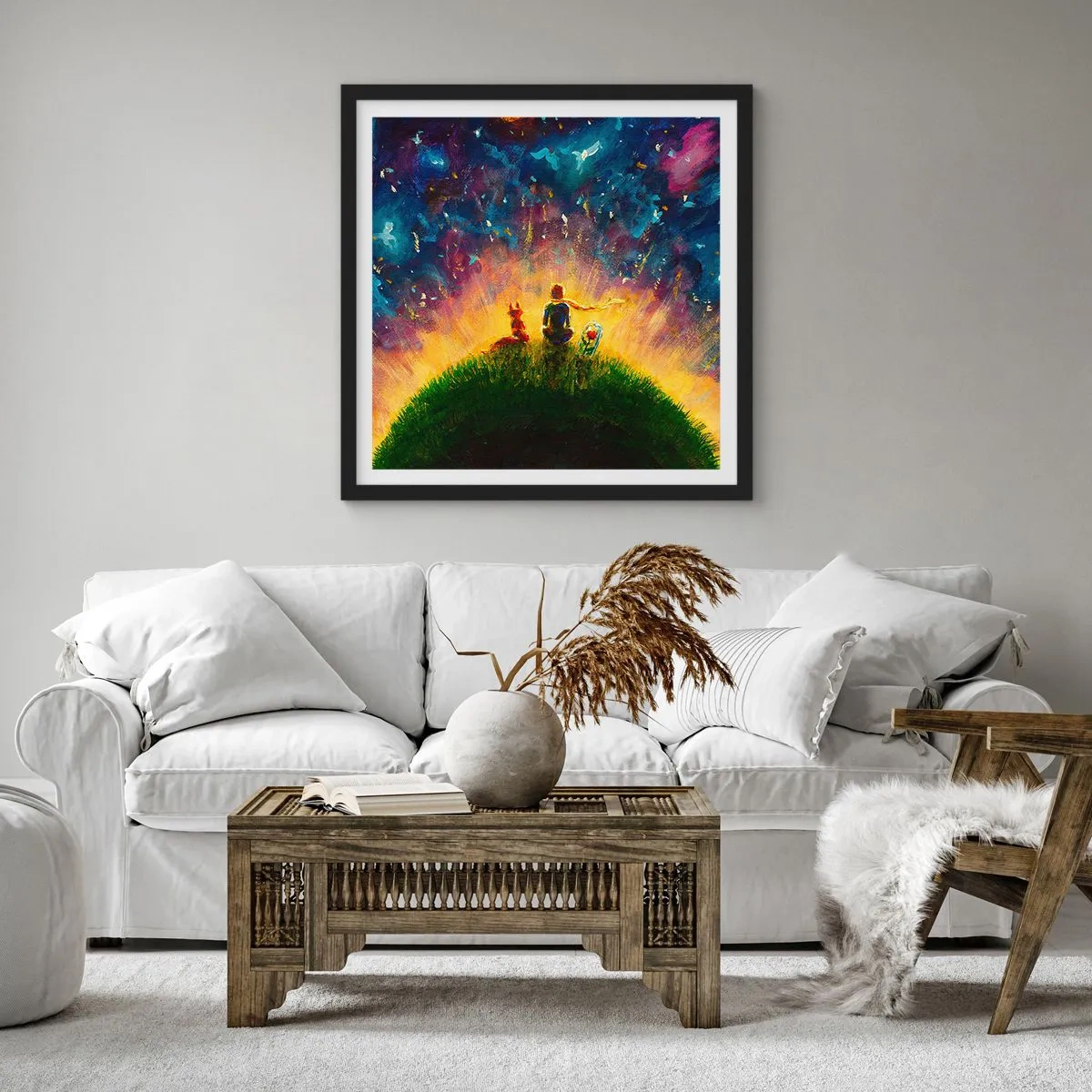 Poster in black frame - Love and Friendship - Whole World - 30x30 cm