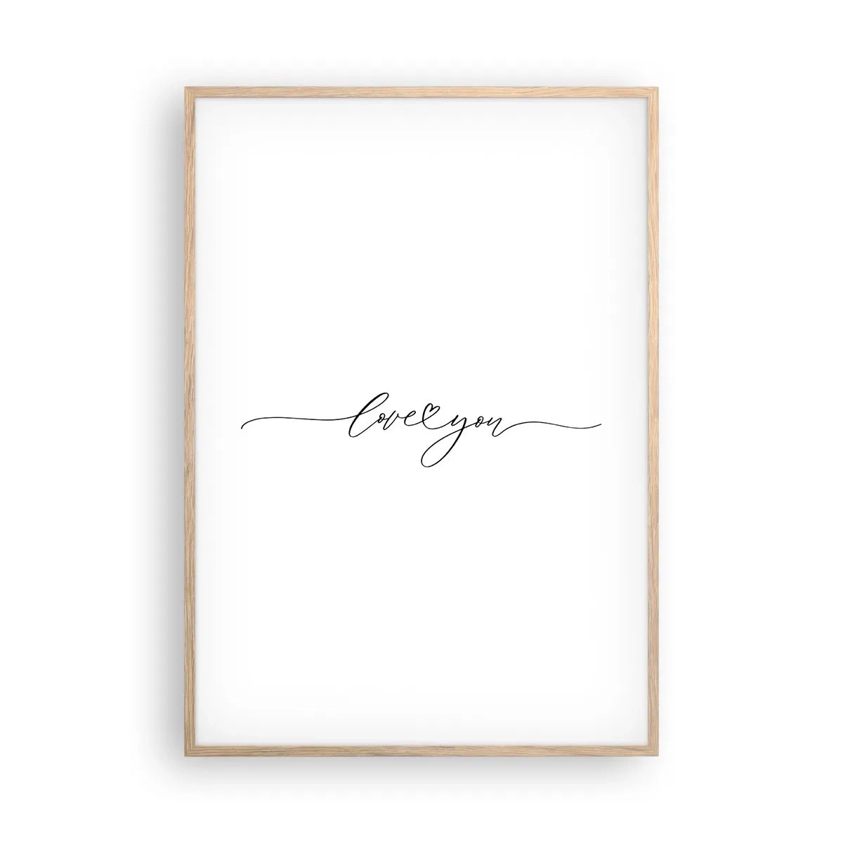 Poster in light oak frame - Black on White - 70x100 cm
