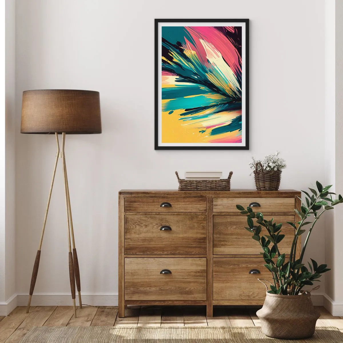 Poster in black frame - Composition -Explosion of Joy - 61x91 cm