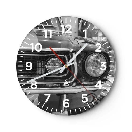 Wall clock - Clock on glass - Rough Ride - 40x40 cm