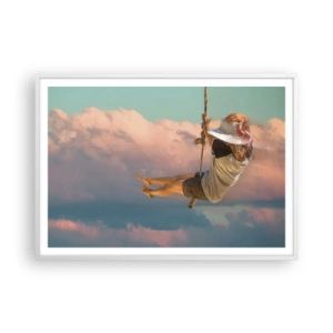 Poster in white frmae - Fun in the Clouds - 100x70 cm