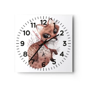 Wall clock - Clock on glass - Sweet and Lovely - 40x40 cm