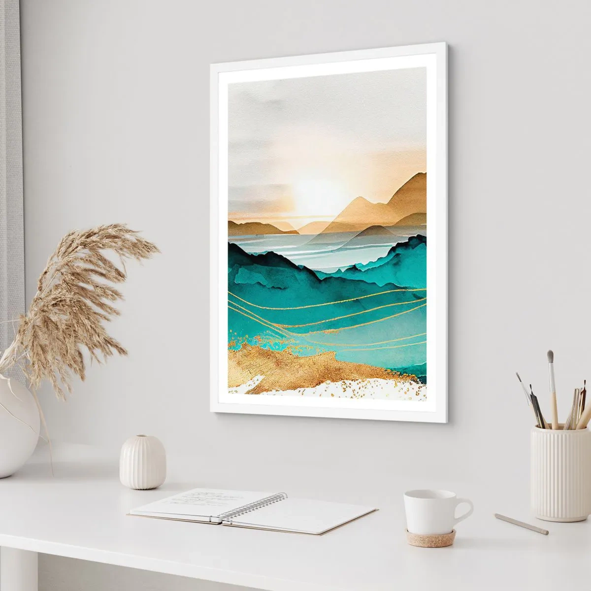 Poster in white frmae - On the Verge of Abstract - Landscape - 70x100 cm