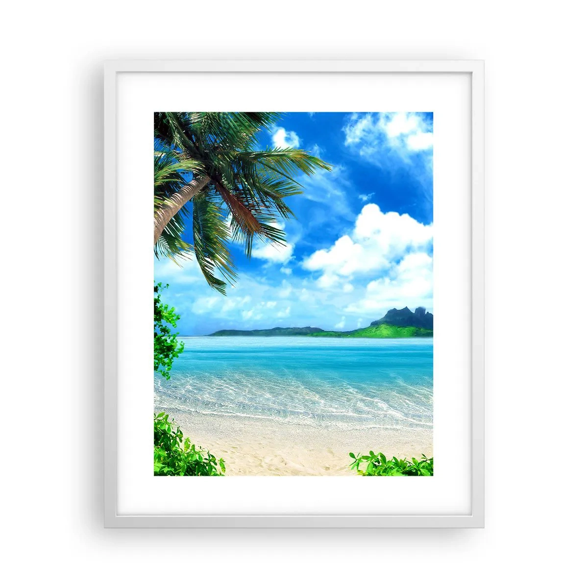 Poster in white frmae - Blue Tropics - 40x50 cm