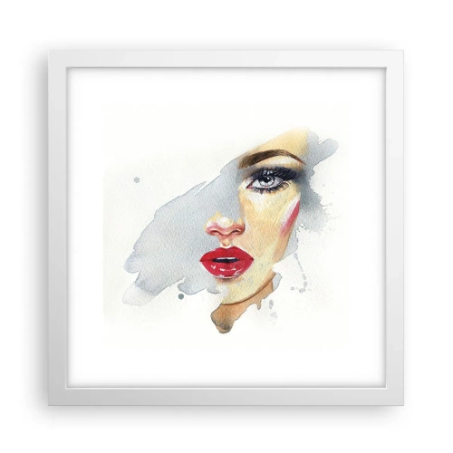 Poster in white frmae - Reflection in a Waterdrop - 30x30 cm